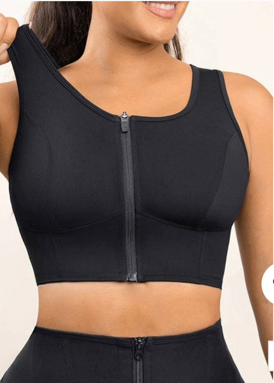 Zipper Sports Shockproof Bra Crop With Four steel Boning