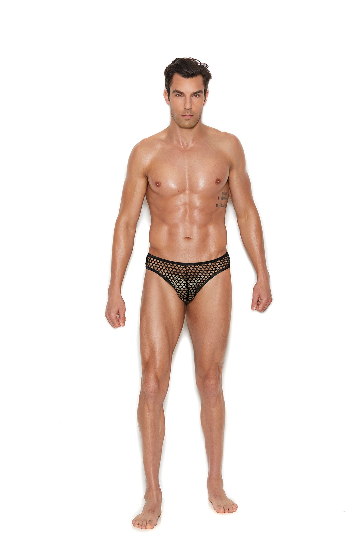 Men's fishnet thong back brief