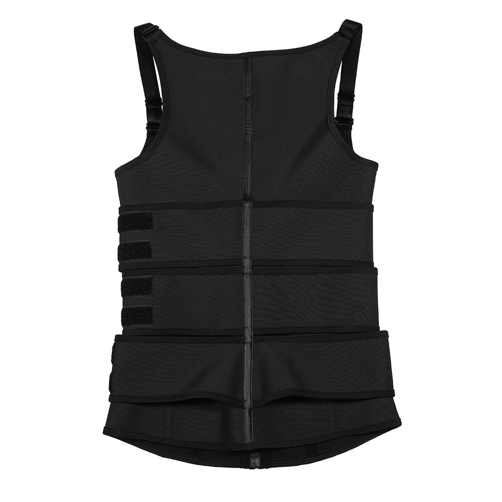 Latex Black Vest Shaper Adjustable Strap Zipper Fat Burning