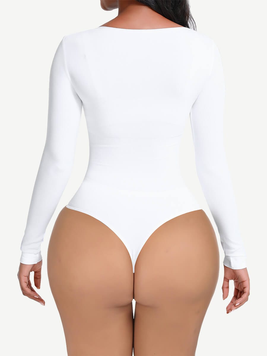 Seamless Bodysuit Long Sleeve Slim Corset Shapewear Bodysuit