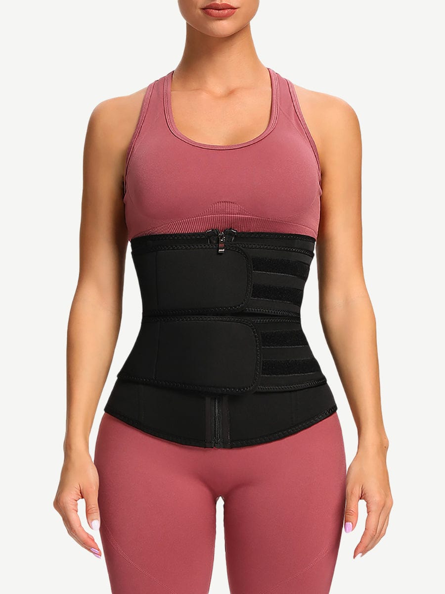 Athletic Waist Trainer Black Big Size Neoprene With Sticker Tummy Control