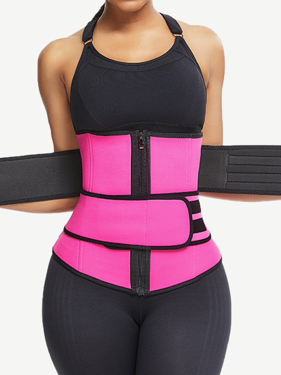 Athletic Waist Trainer Black Big Size Neoprene With Sticker Tummy Control