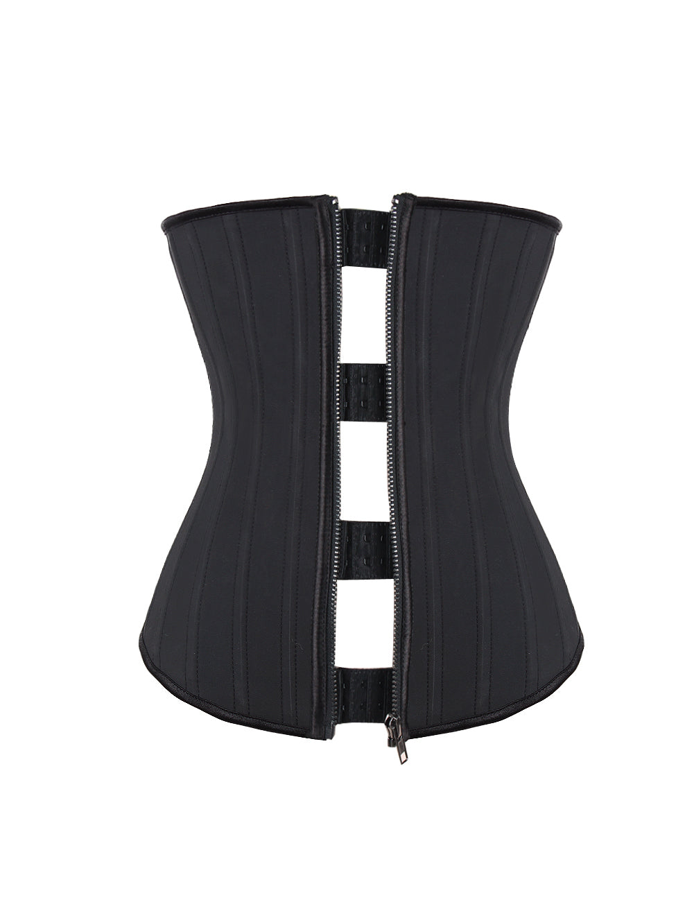 Breathable Black Zip 25 Bones Rubber Waist Cincher High Power