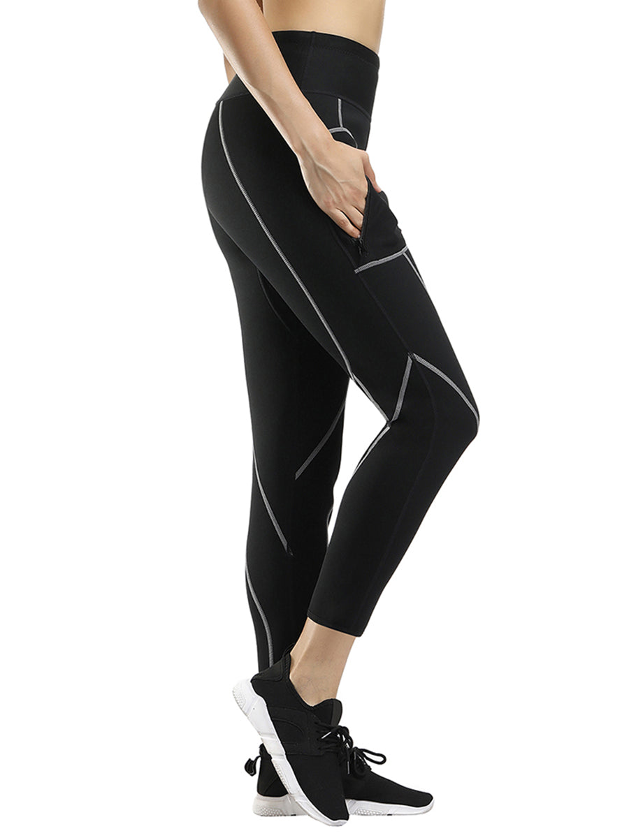 Compression Mesh Patchwork Pocket Neoprene Shaper Pants