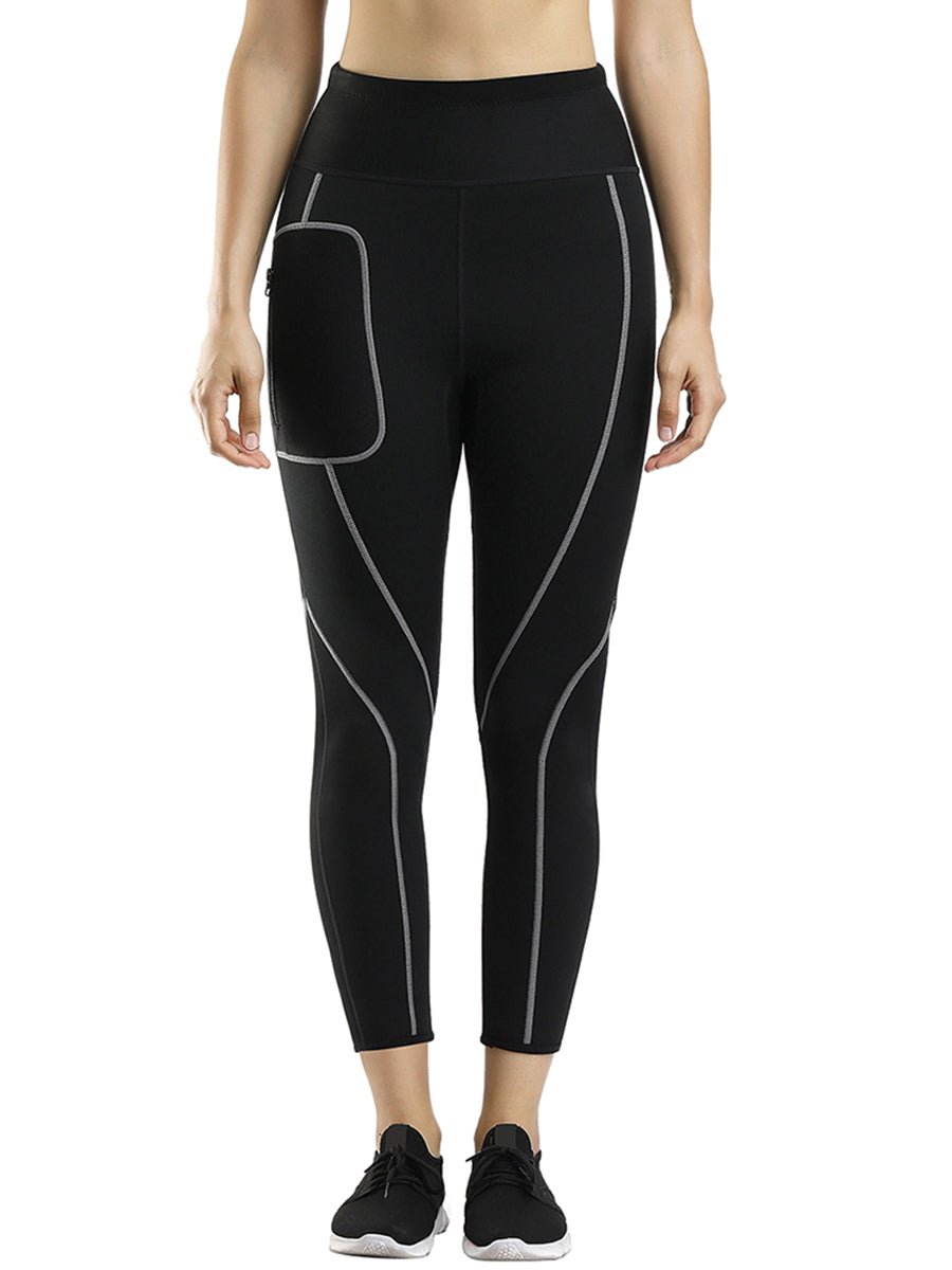 Compression Mesh Patchwork Pocket Neoprene Shaper Pants