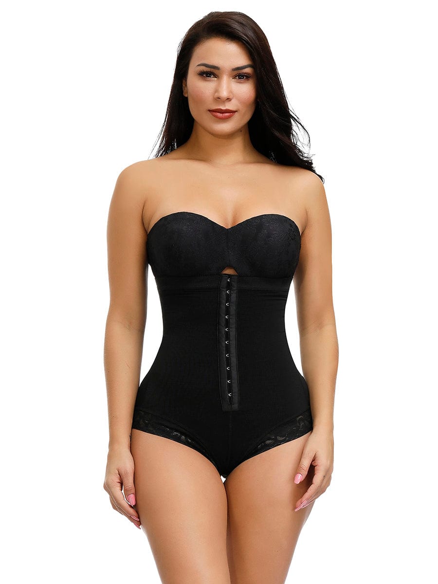 Body-Hugging High Waist Hook Front Plus Size Bodysuit Shape Medium Control Shapewear