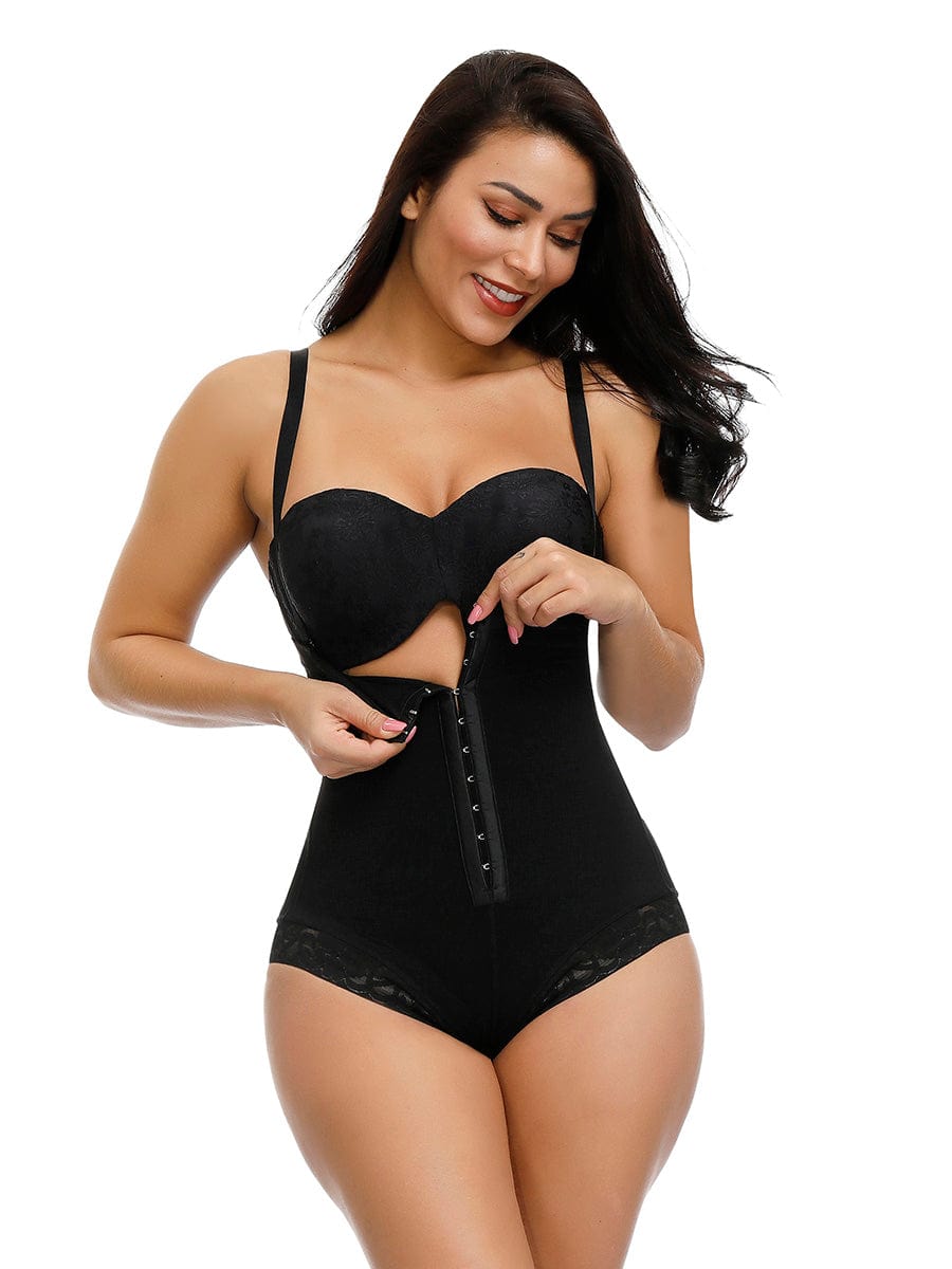 Body-Hugging High Waist Hook Front Plus Size Bodysuit Shape Medium Control Shapewear