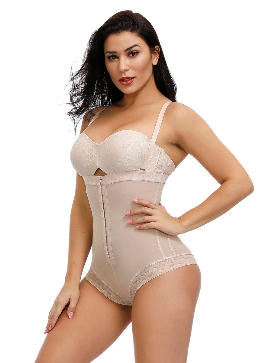 Body-Hugging High Waist Hook Front Plus Size Bodysuit Shape Medium Control Shapewear