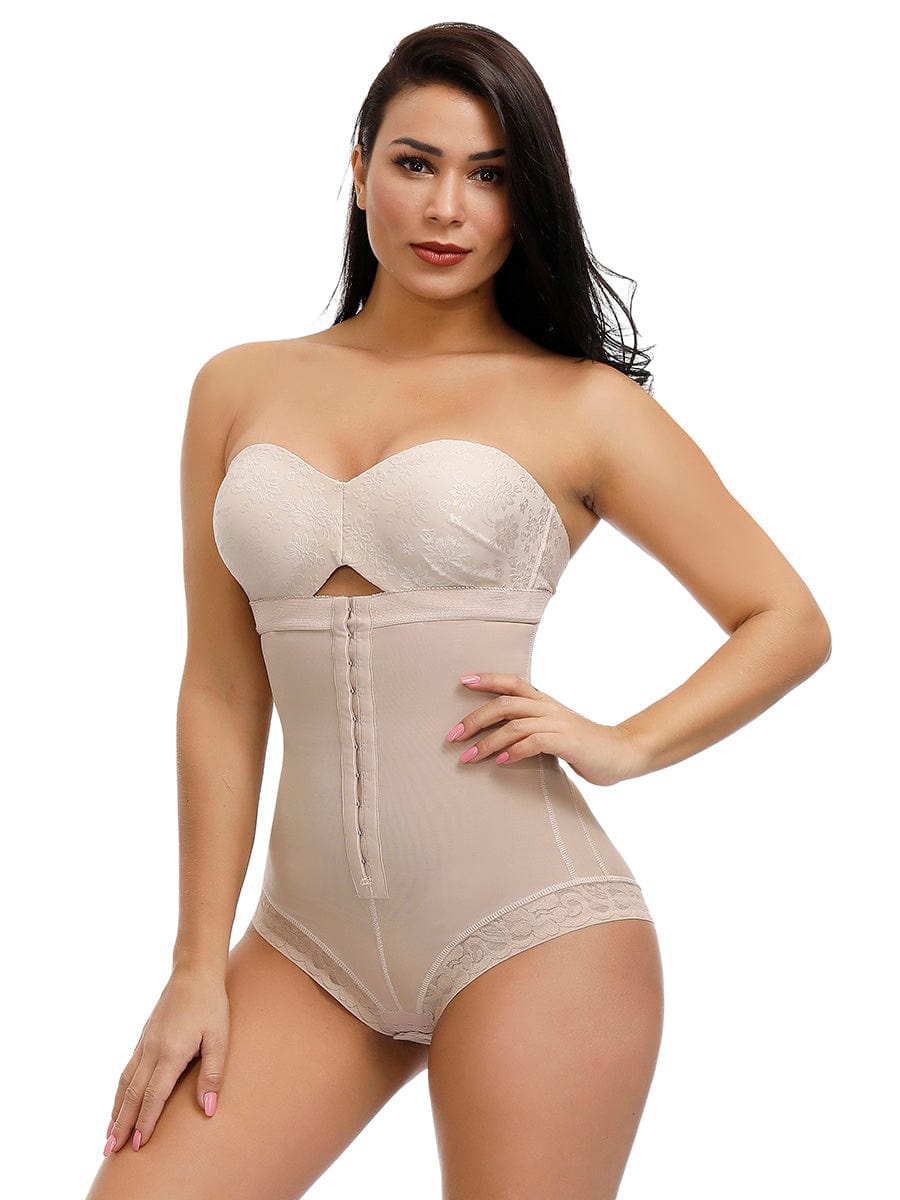 Body-Hugging High Waist Hook Front Plus Size Bodysuit Shape Medium Control Shapewear