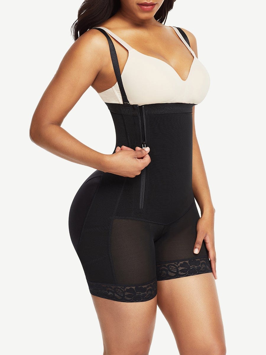 Pretty Detachable Straps Side Zip Body Shaper Leisure Fashion