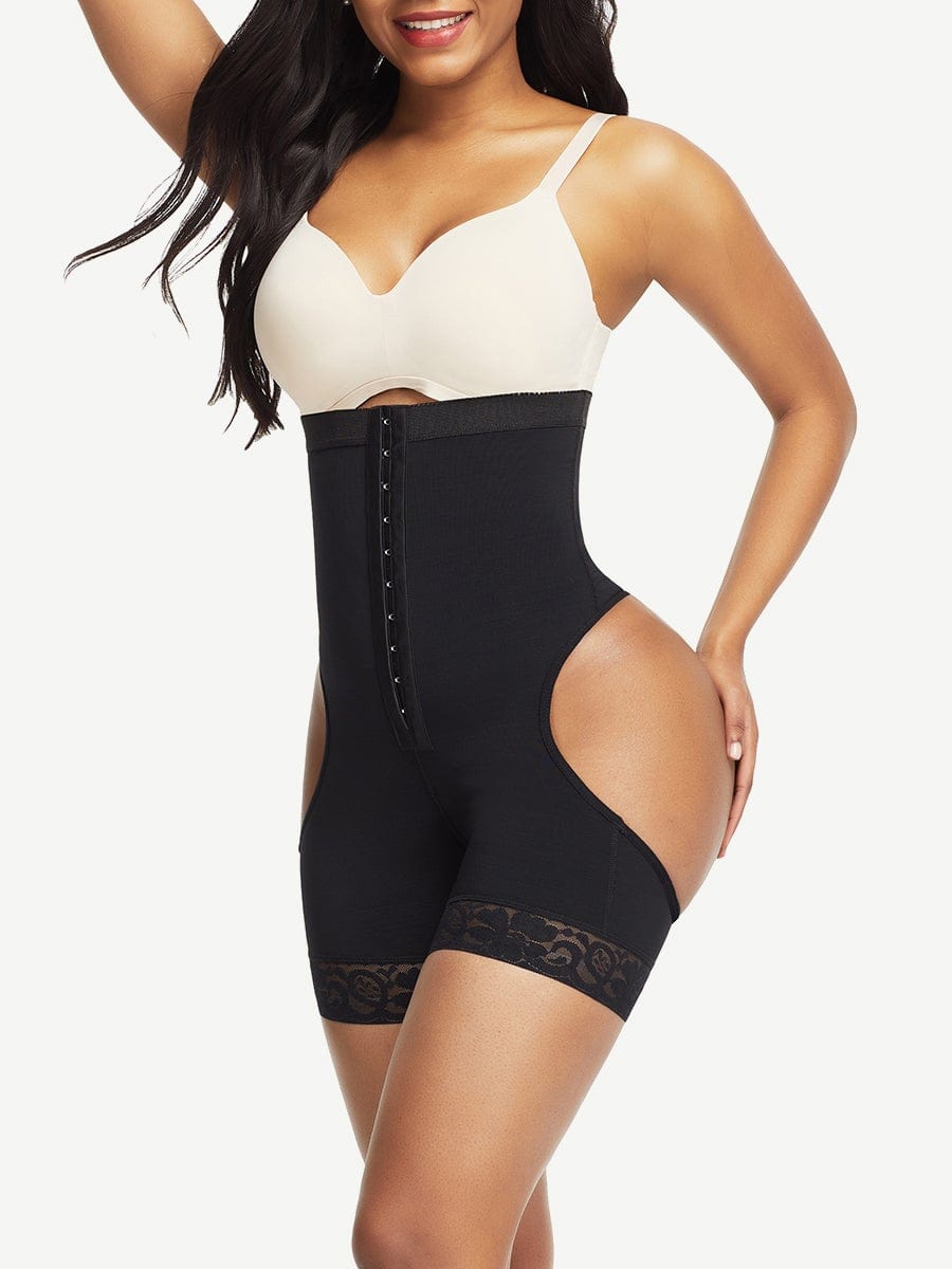 Flawlessly High Waist Open Butt Shapewear Shorts Stretchy