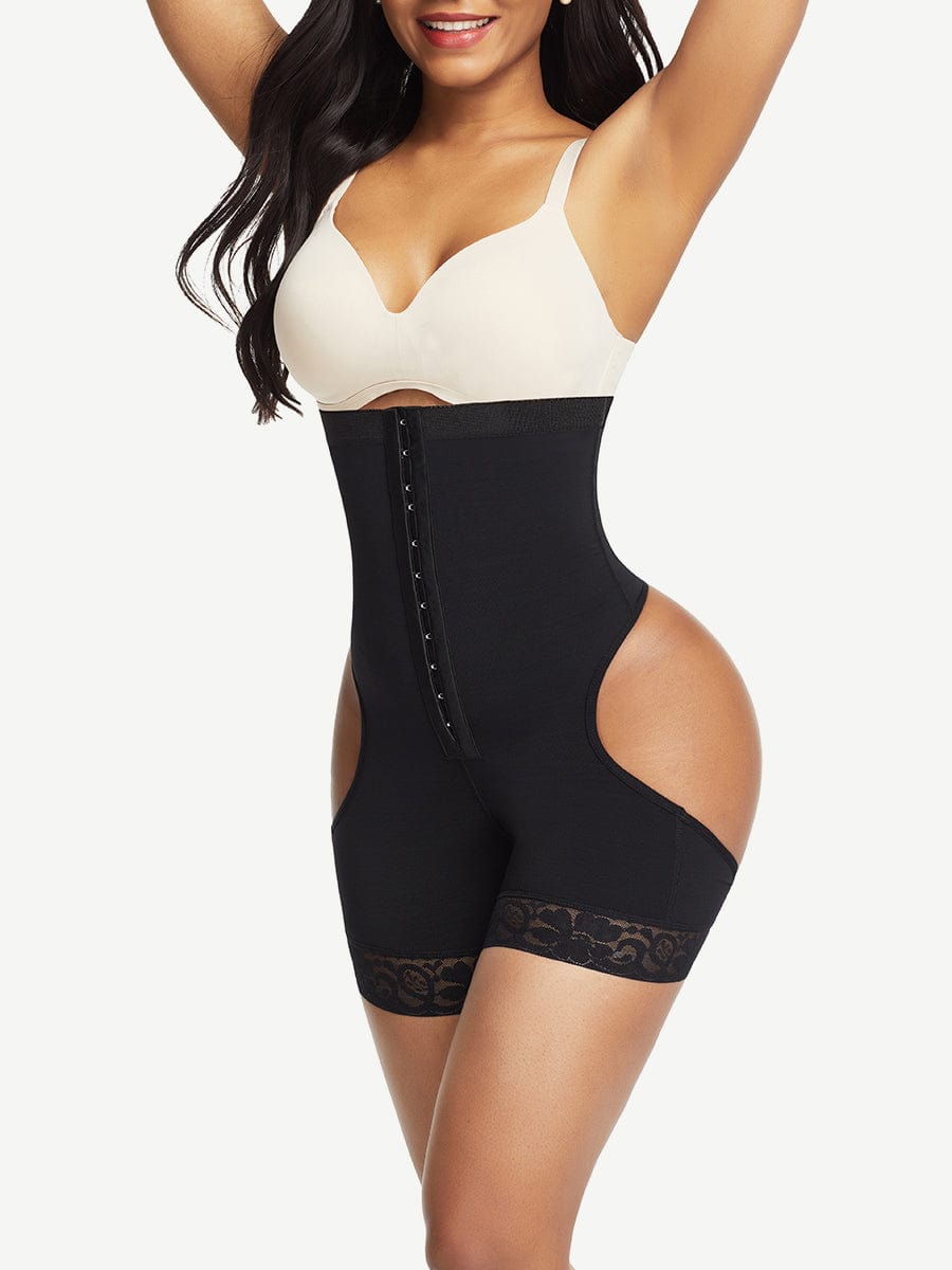 Flawlessly High Waist Open Butt Shapewear Shorts Stretchy