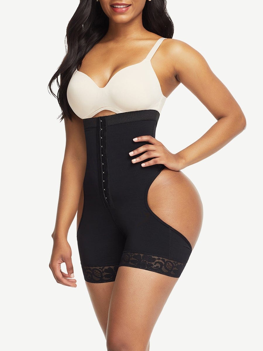 Flawlessly High Waist Open Butt Shapewear Shorts Stretchy