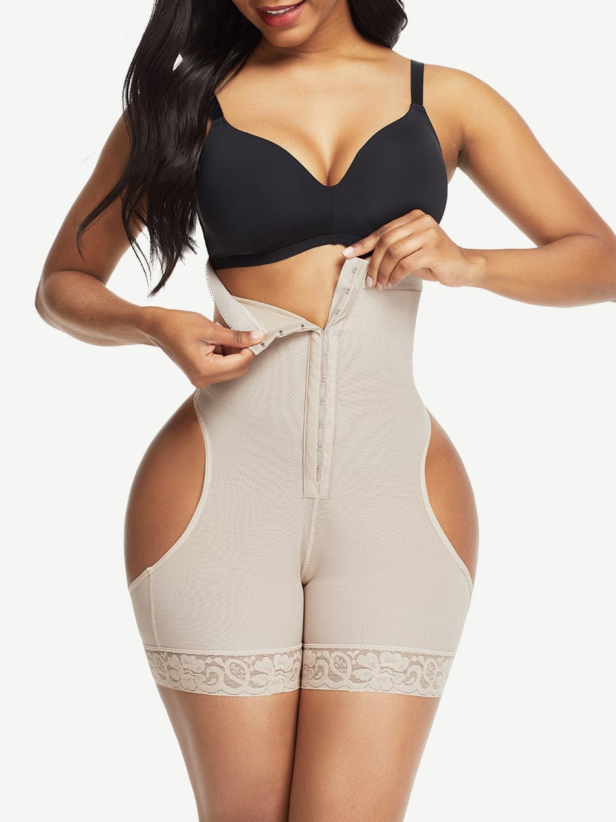 Flawlessly High Waist Open Butt Shapewear Shorts Stretchy