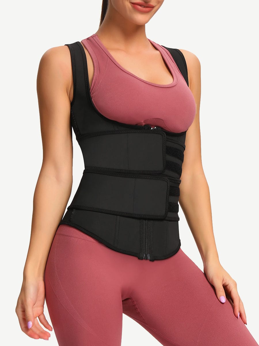 Latex Vest Shaper Double Belts With Zipper High-Compression