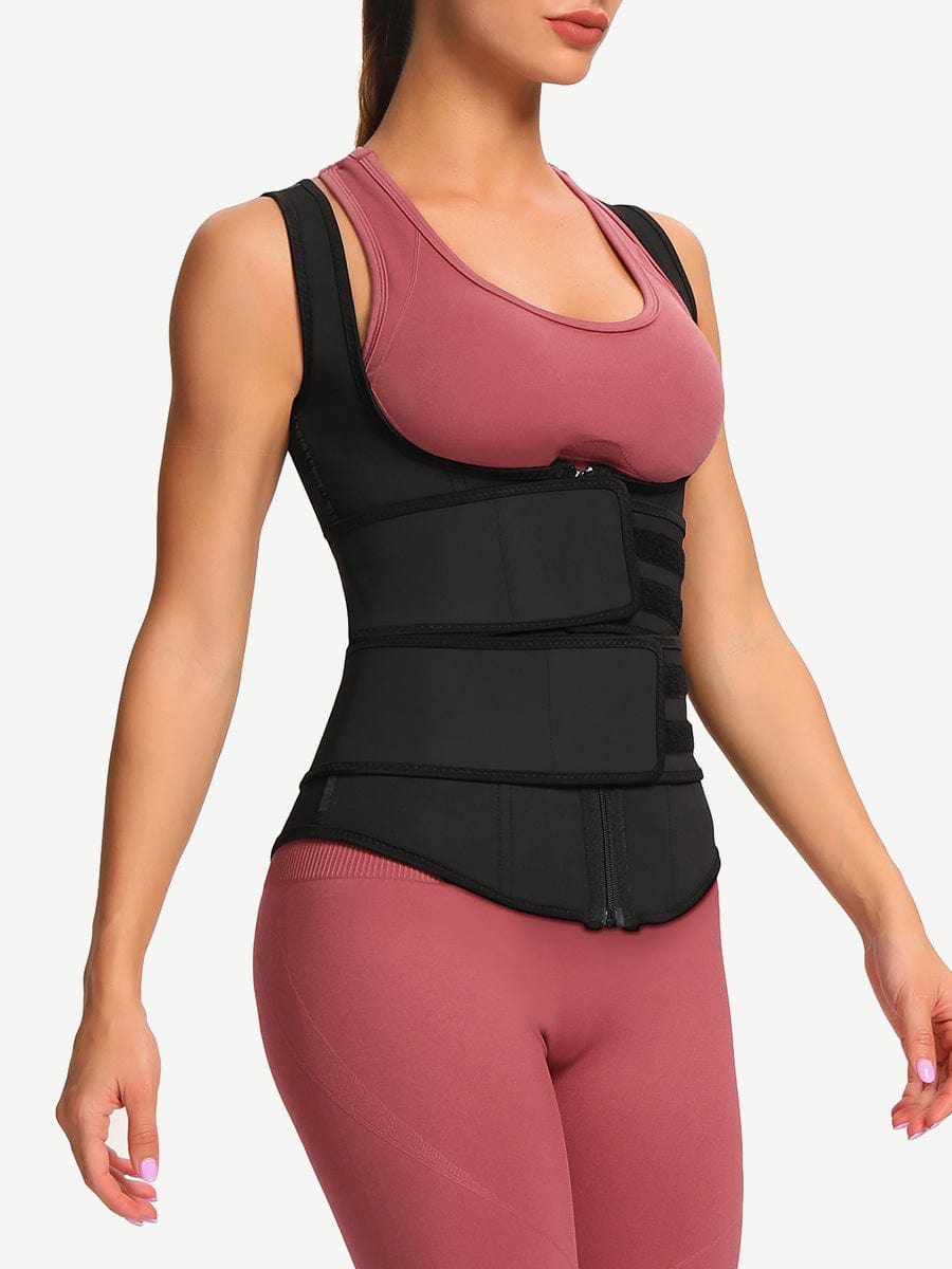 Latex Vest Shaper Double Belts With Zipper High-Compression