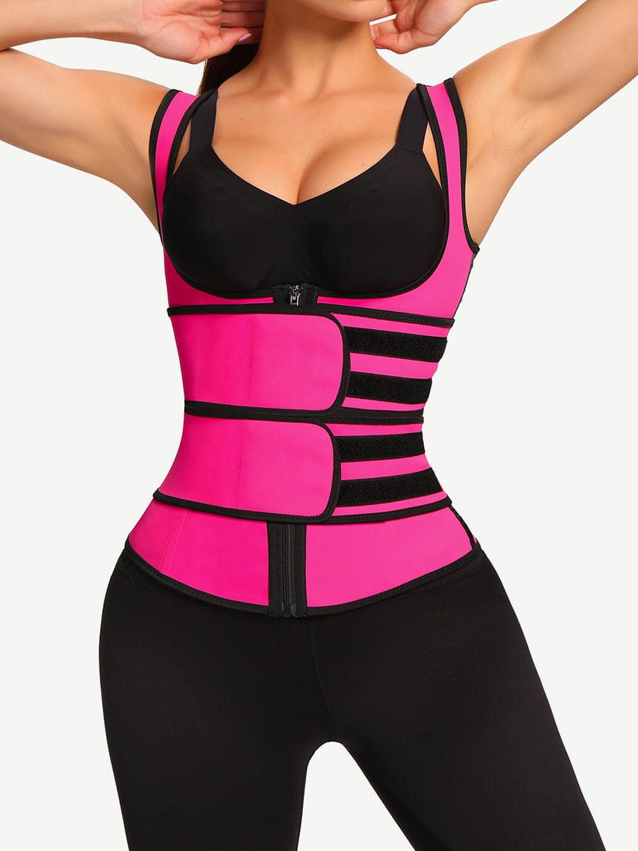 Latex Vest Shaper Double Belts With Zipper High-Compression