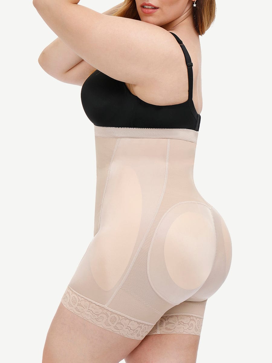 High Power Complexion Detachable Pads Shaper Shorts Lace Trim