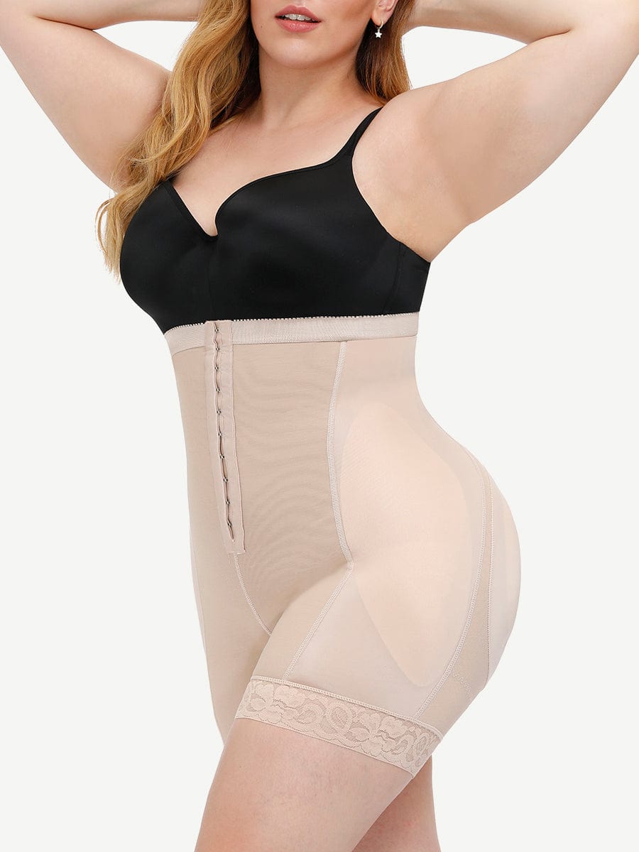 High Power Complexion Detachable Pads Shaper Shorts Lace Trim