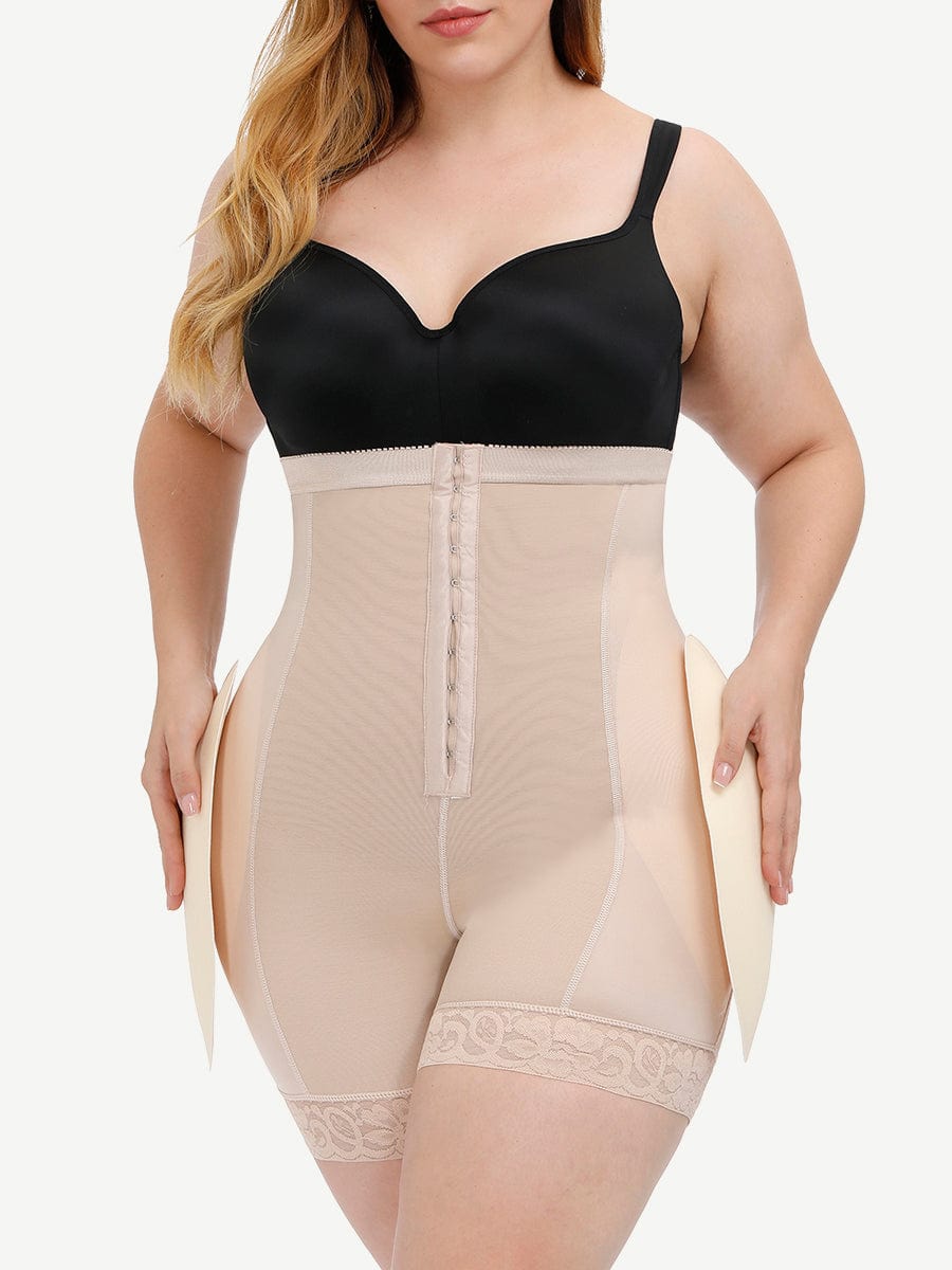 High Power Complexion Detachable Pads Shaper Shorts Lace Trim