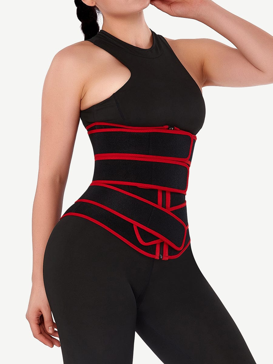 Flatten Tummy Neoprene Zip Three-Belt Waist Trainer