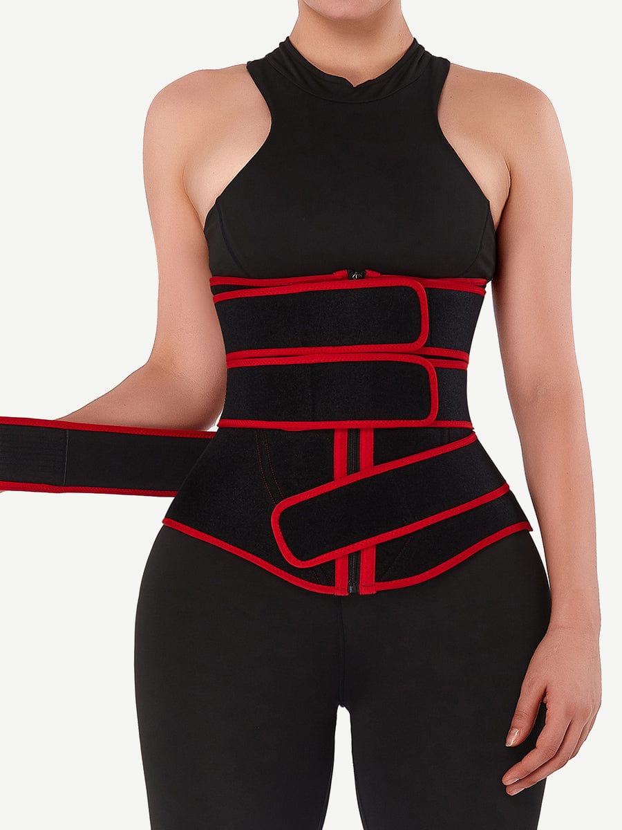 Flatten Tummy Neoprene Zip Three-Belt Waist Trainer