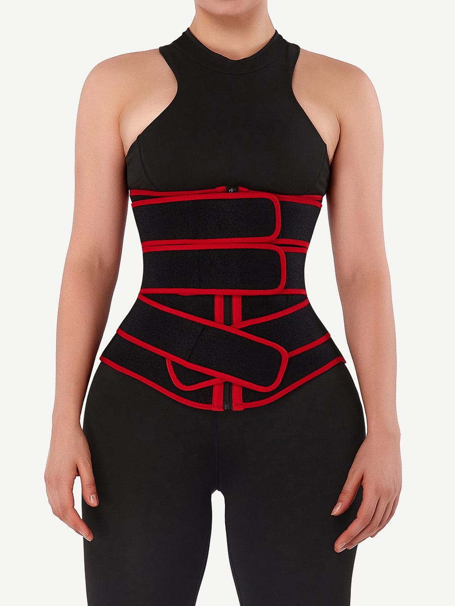 Flatten Tummy Neoprene Zip Three-Belt Waist Trainer