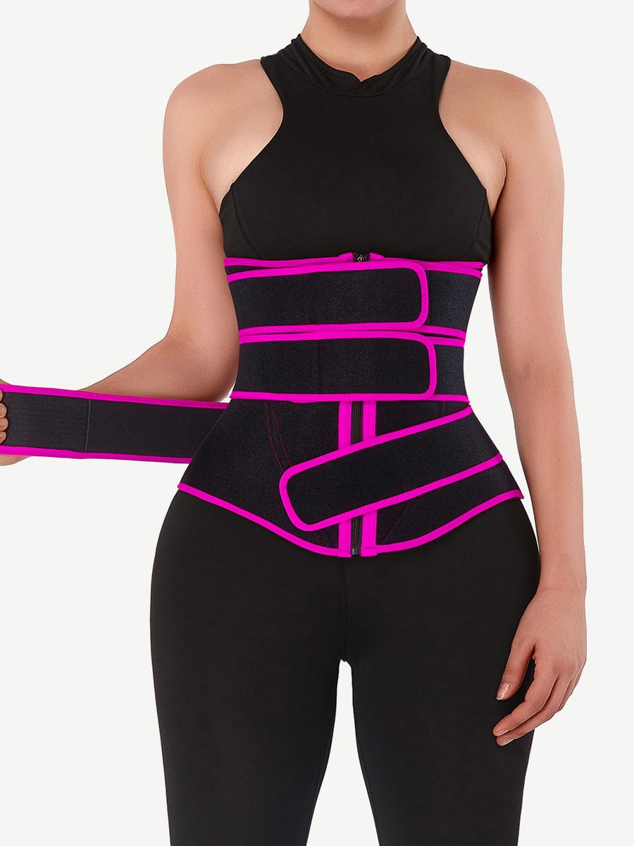 Flatten Tummy Neoprene Zip Three-Belt Waist Trainer