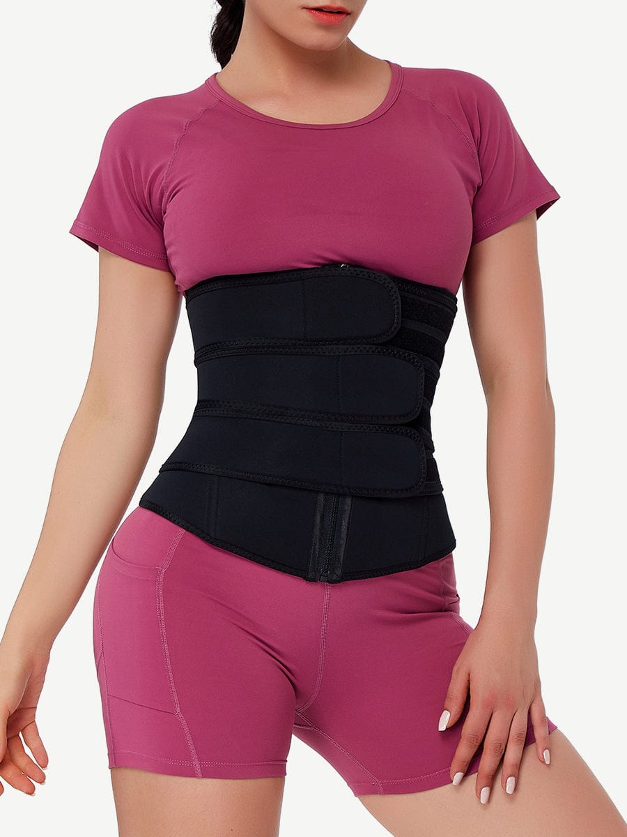 Three Belt Neoprene Plus Size Sauna Waist Trainer Higher Power