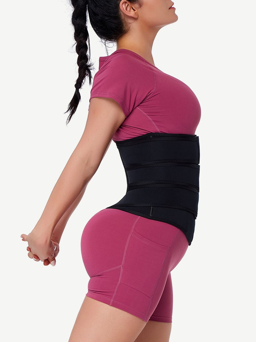 Three Belt Neoprene Plus Size Sauna Waist Trainer Higher Power