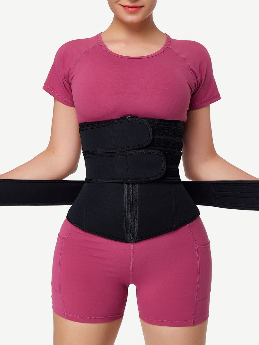 Three Belt Neoprene Plus Size Sauna Waist Trainer Higher Power