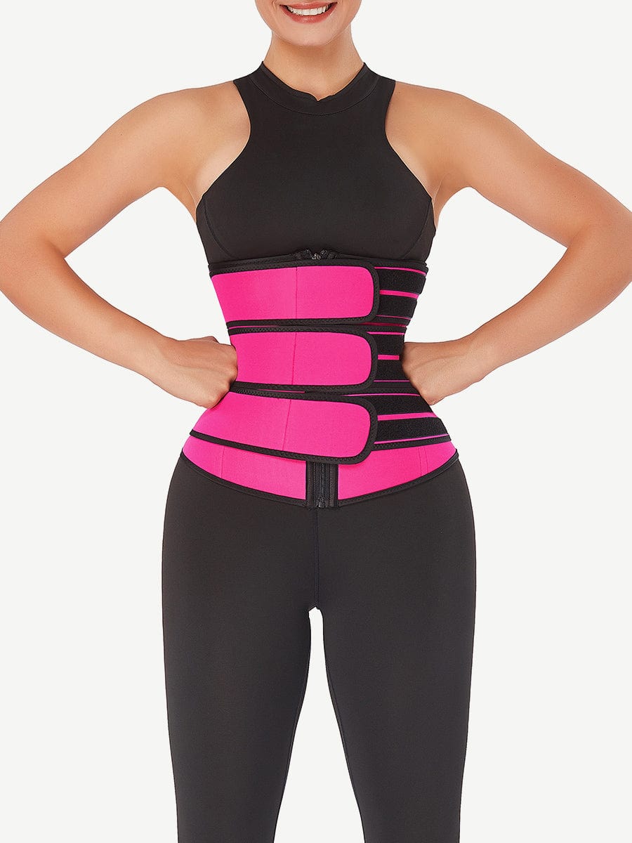 Three Belt Neoprene Plus Size Sauna Waist Trainer Higher Power