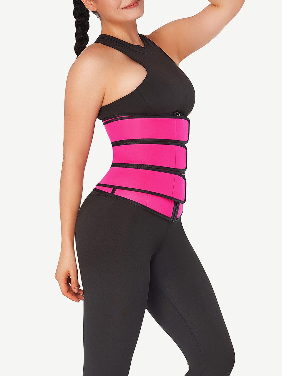 Three Belt Neoprene Plus Size Sauna Waist Trainer Higher Power