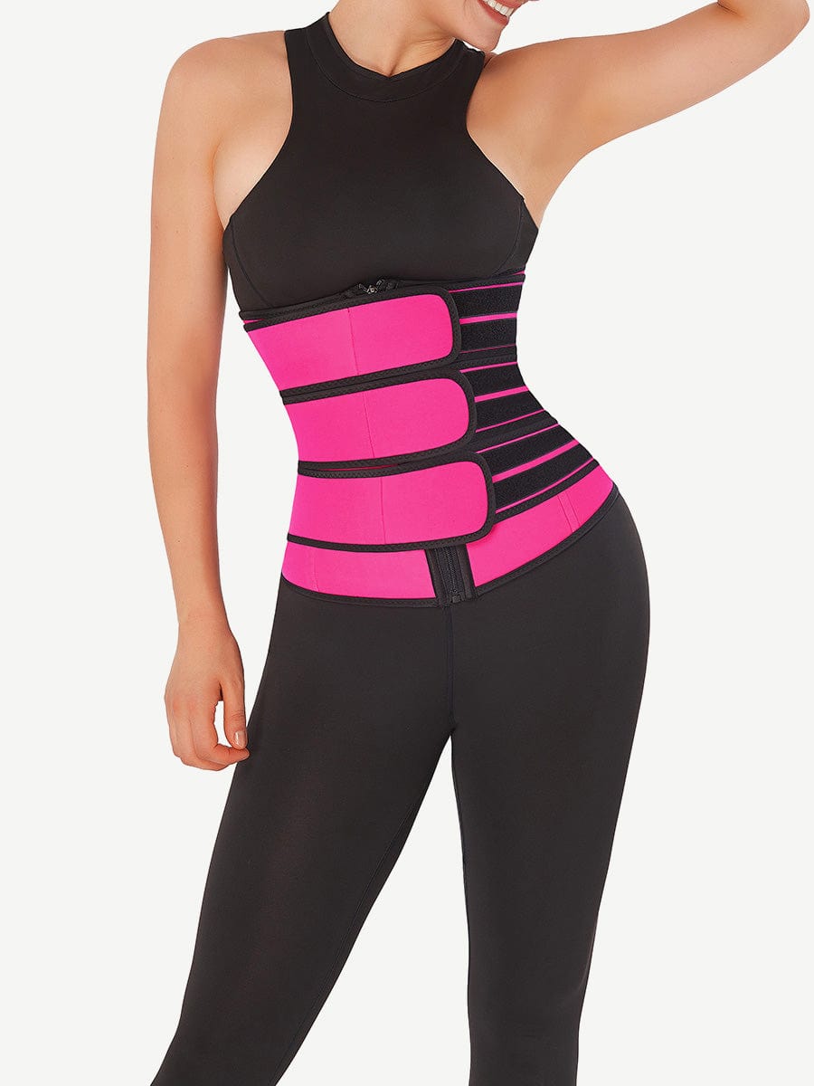 Three Belt Neoprene Plus Size Sauna Waist Trainer Higher Power