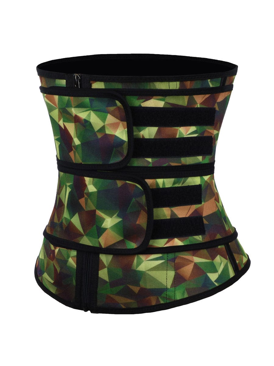 Camo Latex Double Belts Waist Trainer Slimming Tummy