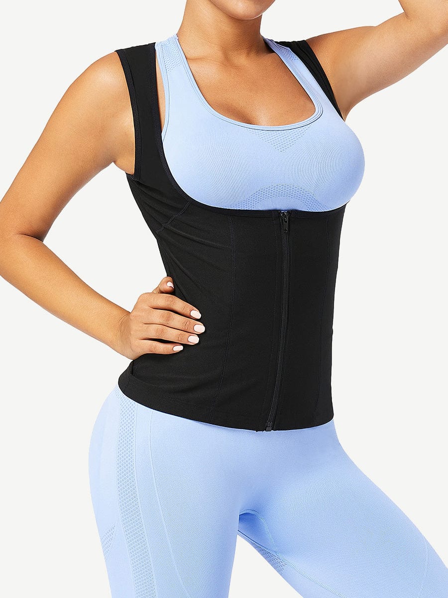 Blue Vest With Zipper Large Size Correct Posture