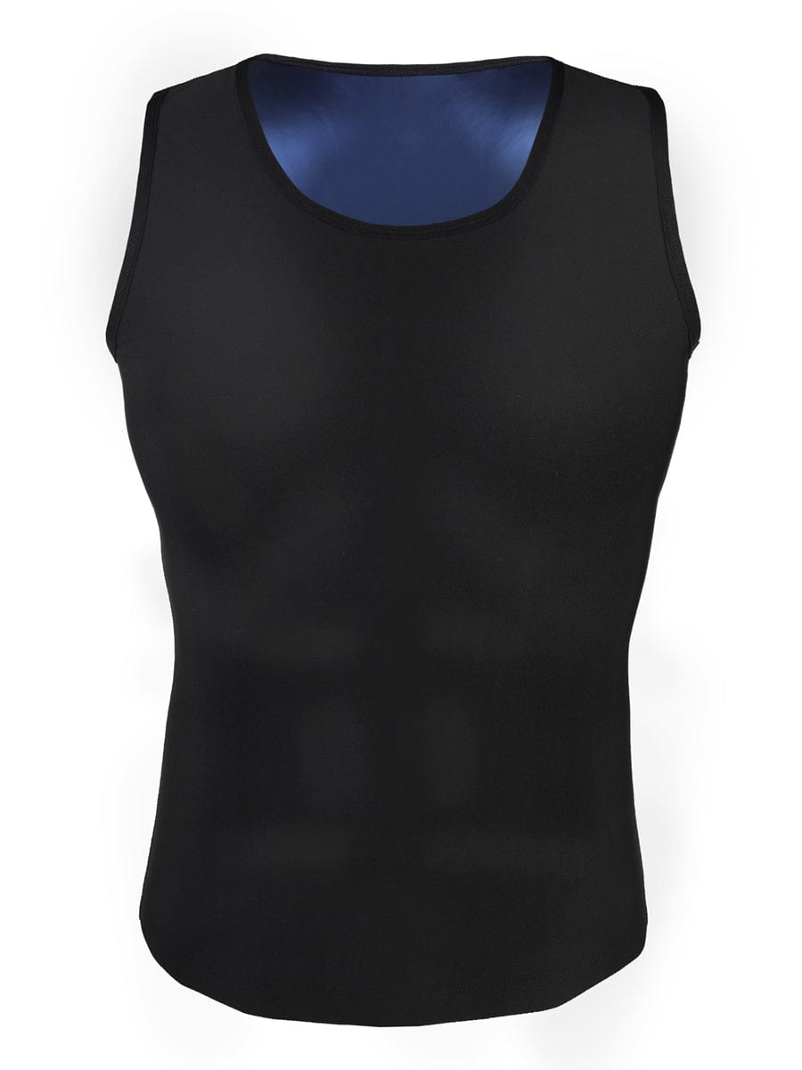 Blue Large Size Vest Shaper Round Collar For Fitness