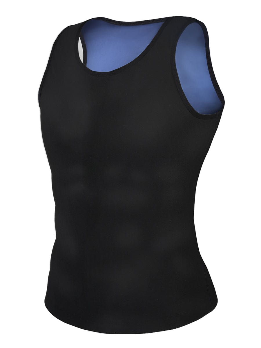 Blue Large Size Vest Shaper Round Collar For Fitness