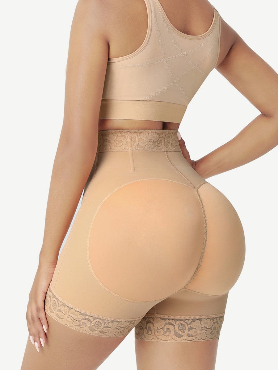 Front Zipper Butt Lifter Shorts High Waist Curve-Creating