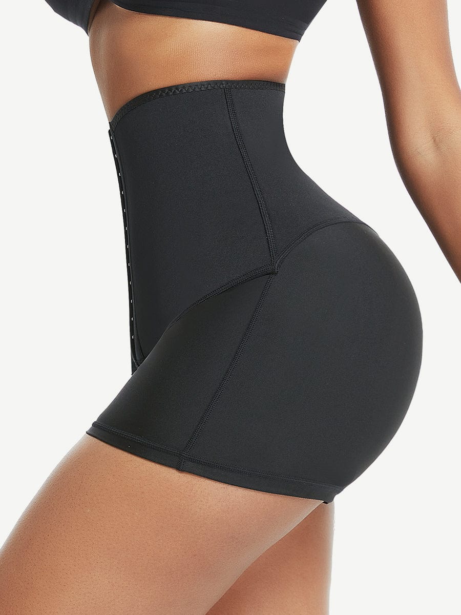 Blue Neoprene Shorts Hook And Eye Closure Cellulite Reducing