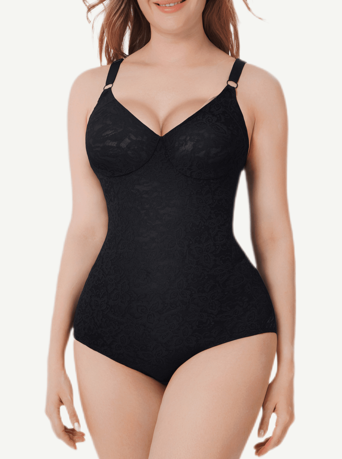 One-piece V-neck Lace Bodysuit Abdominal Shaping