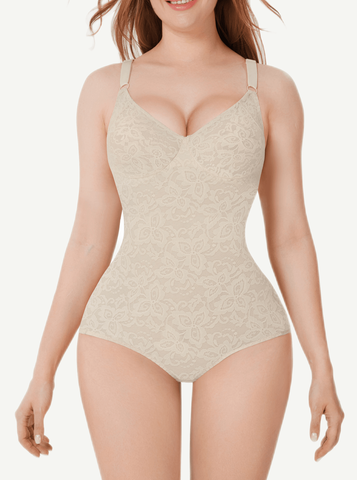 One-piece V-neck Lace Bodysuit Abdominal Shaping