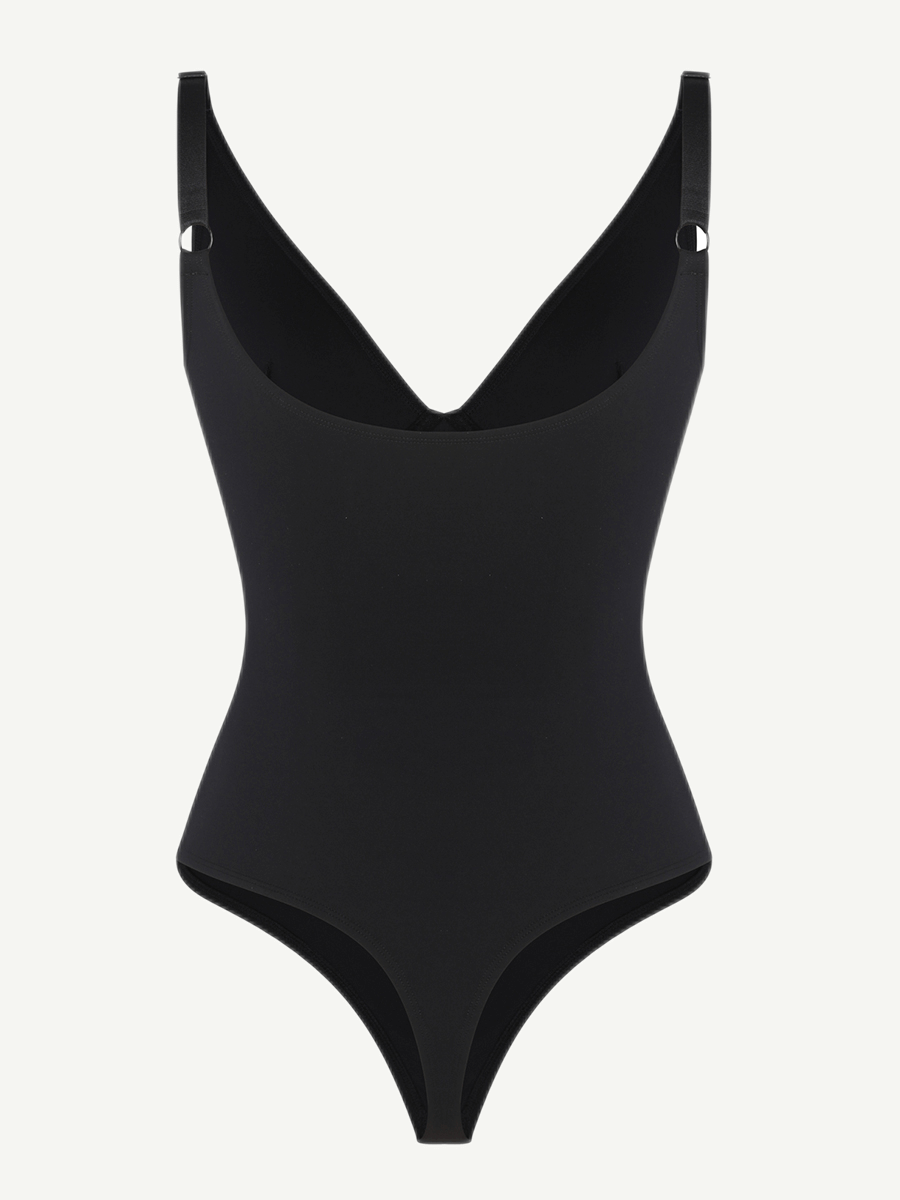 Plunge V-Neck One-Piece Bodysuit Tummy control