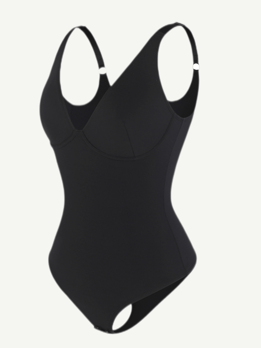 Plunge V-Neck One-Piece Bodysuit Tummy control