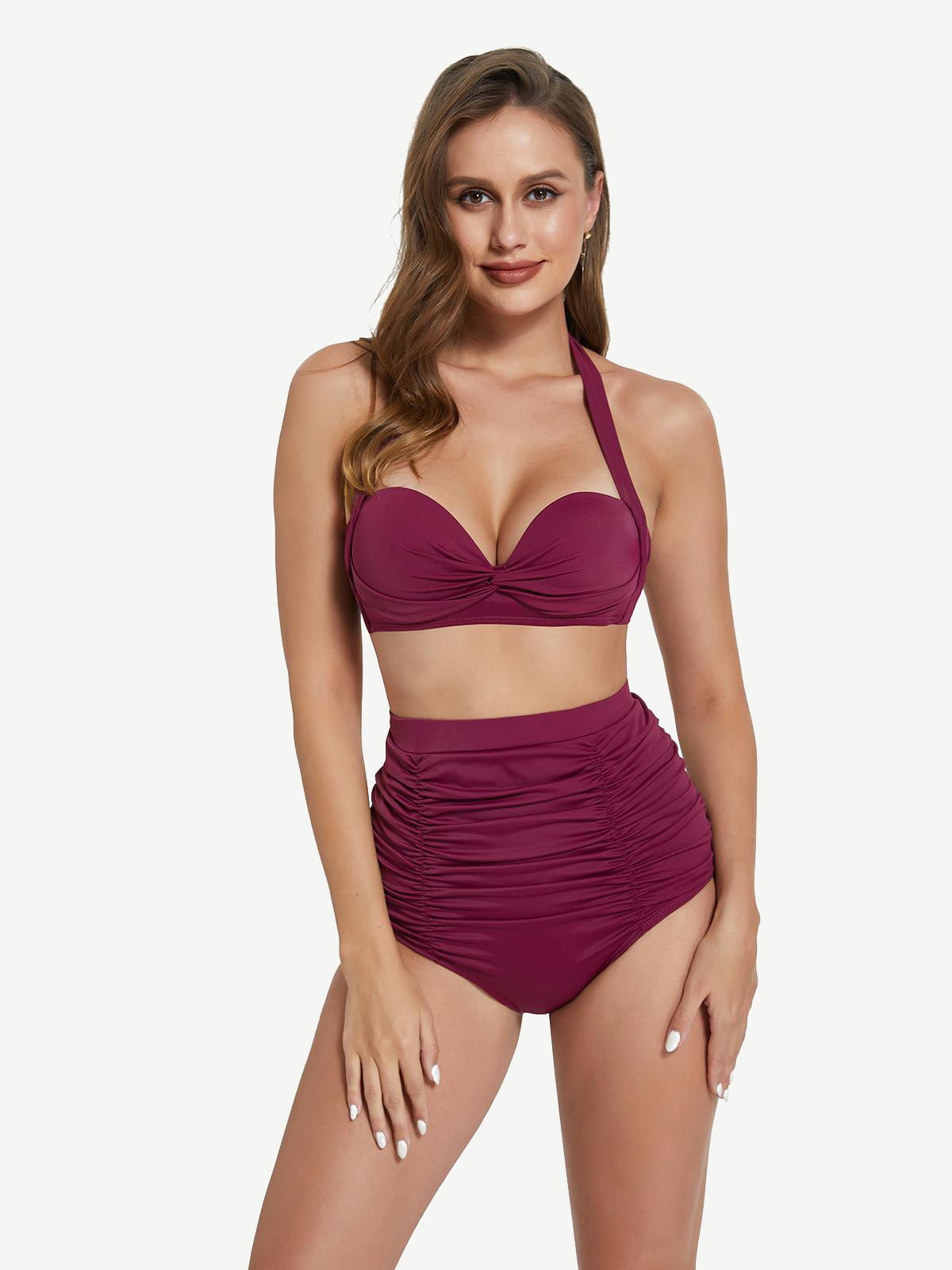 Shapewear Tankini With Strappy Detail And Bra Twist Knot Design