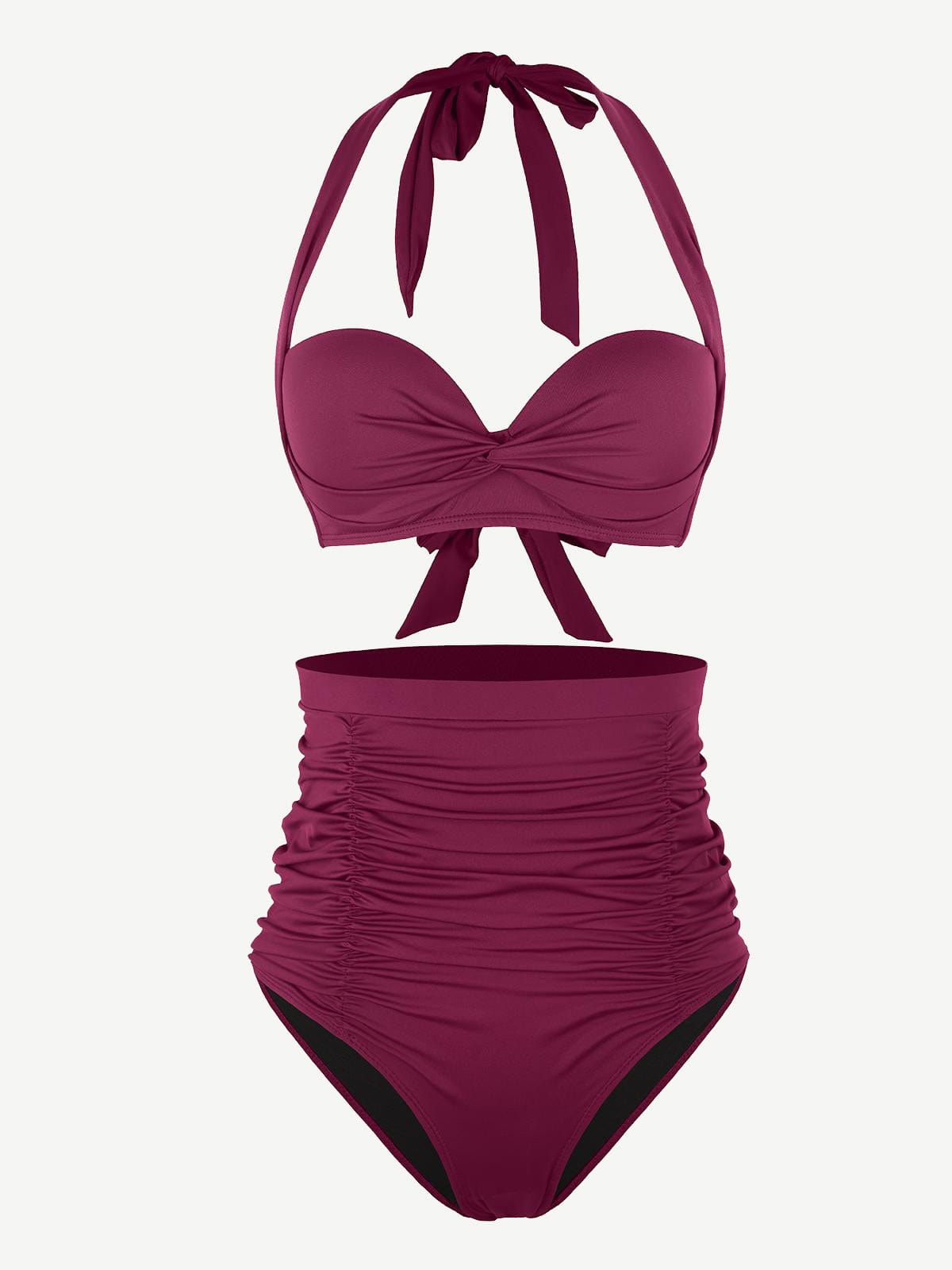 Shapewear Tankini With Strappy Detail And Bra Twist Knot Design