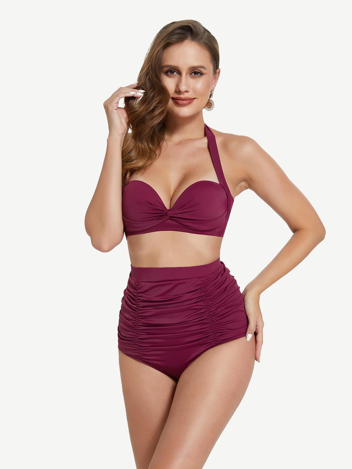 Shapewear Tankini With Strappy Detail And Bra Twist Knot Design