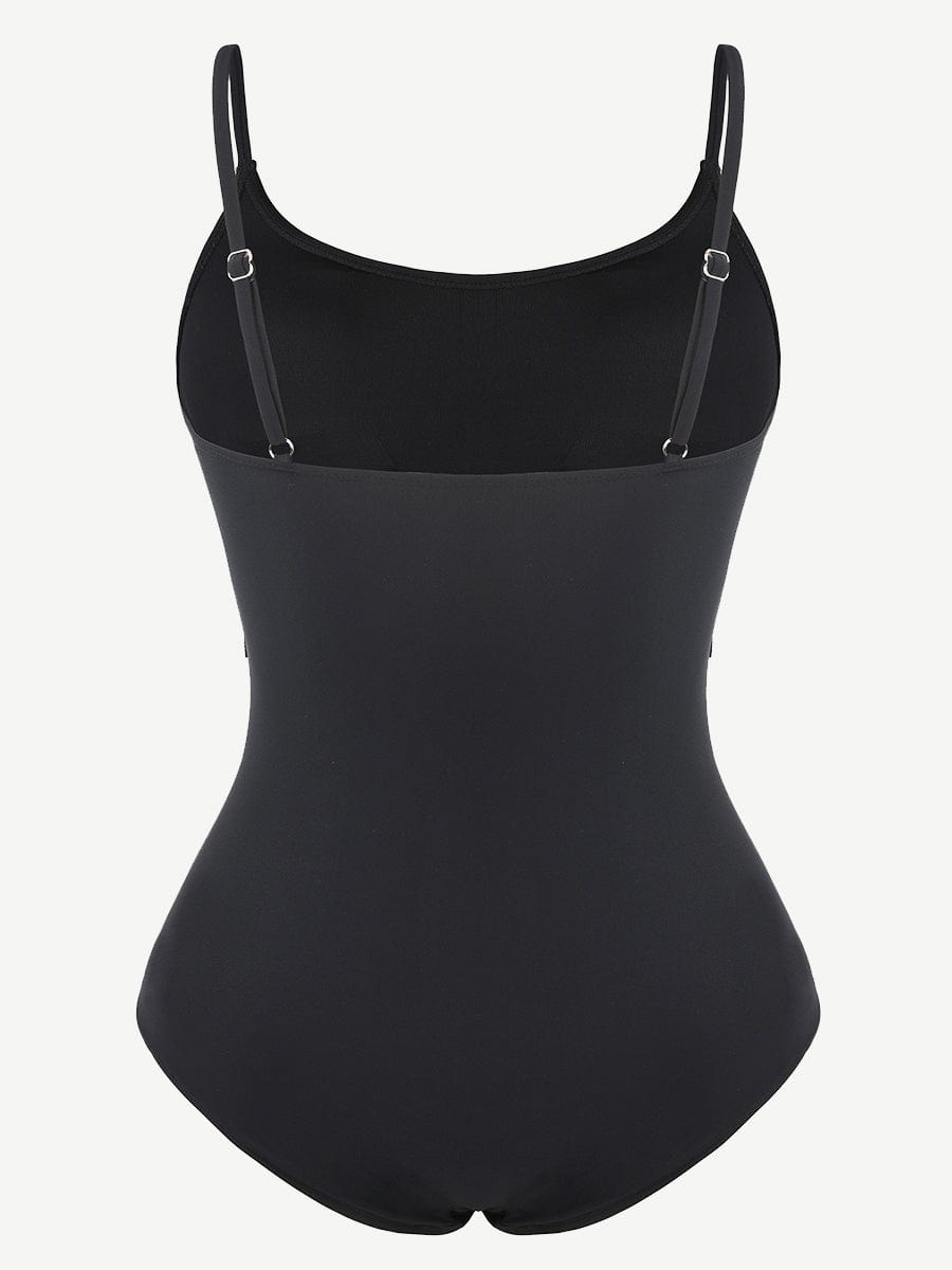 One-Piece Shapewear Swimsuit With Abdominal Pleating Design