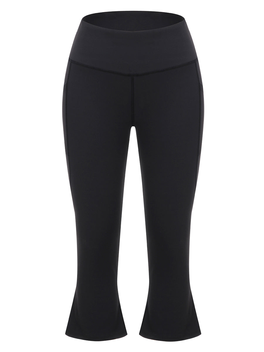 Exquisite Black High Rise Keen-Length Yoga Pants Women's Essentials