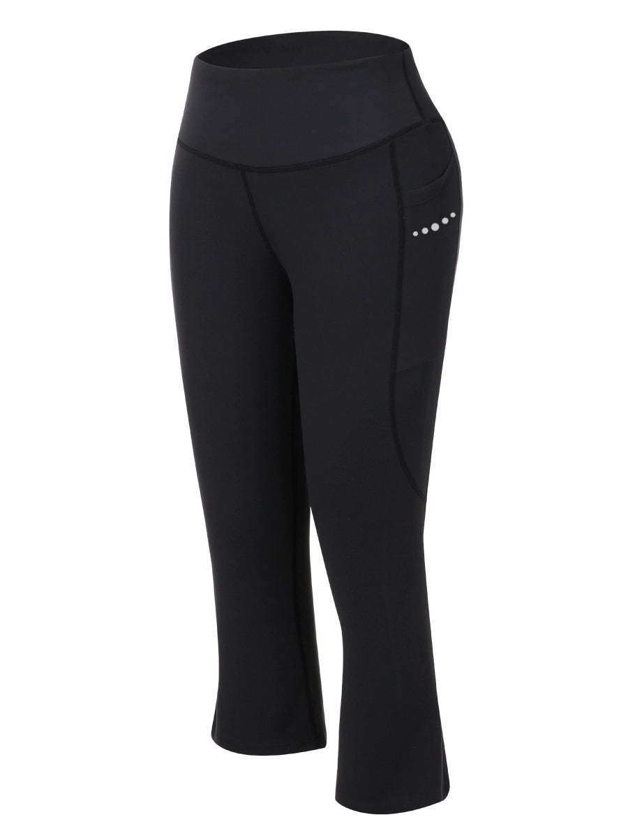 Exquisite Black High Rise Keen-Length Yoga Pants Women's Essentials